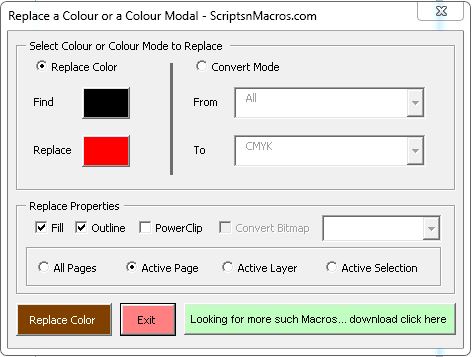 Colour Replacer – CorelDraw Macro