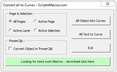 Convert Text and Objects to Curve - CorelDraw Macro